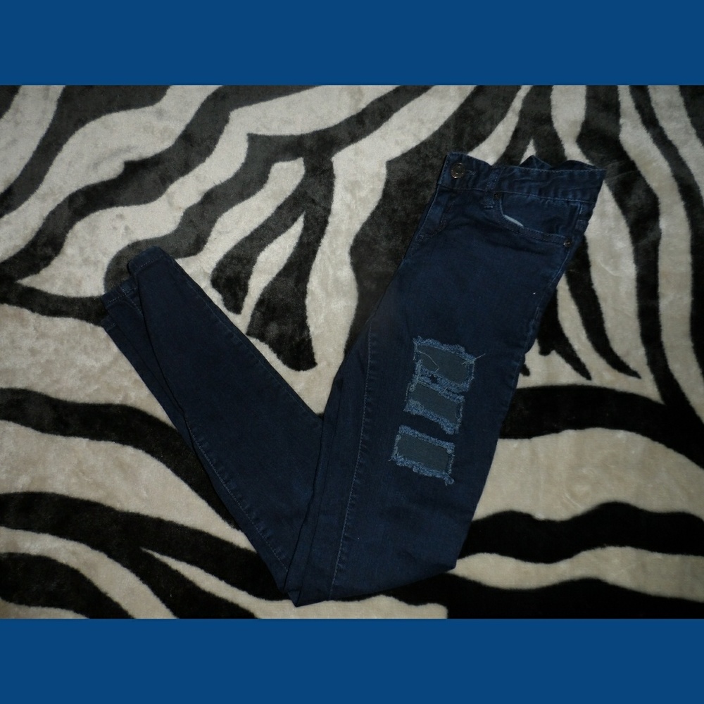 Aeropostale Holey Blue Skinny Jeans